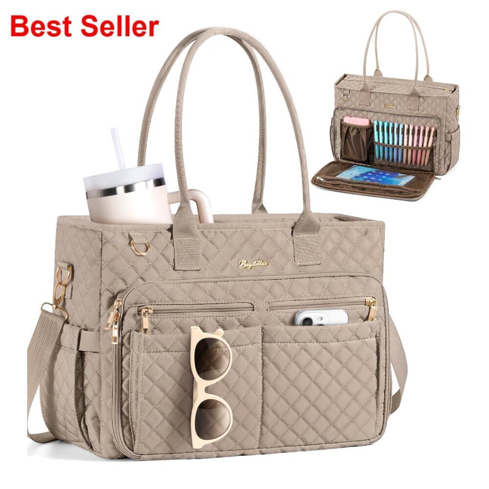 15.6" Laptop Tote Bag with 40oz Cup Holder & Insulated Pocket